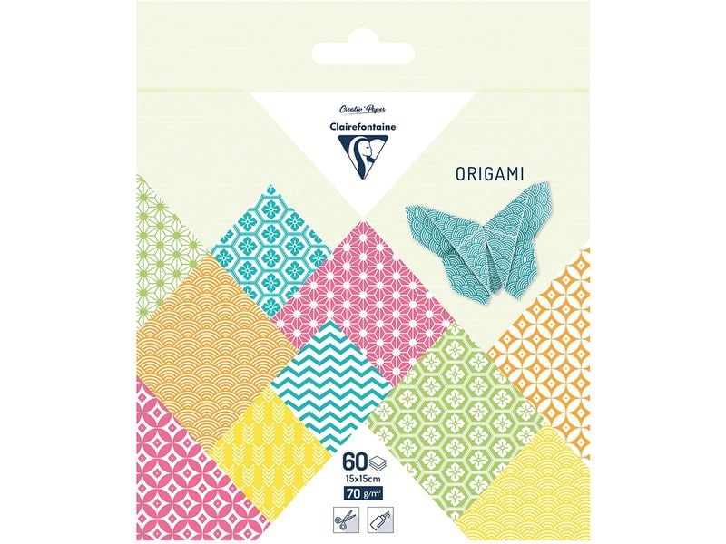Clairefontaine Papier de bricolage Papier origami Été, 60 feuilles