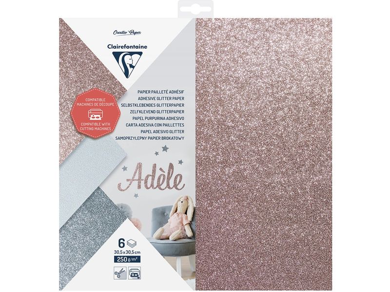Clairefontaine Papier pailleté 6 feuilles, à tracer