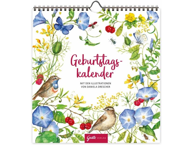 Grätz Calendrier d’anniversaire Prairie fleurie 20 x 20.5 x 0.5 cm