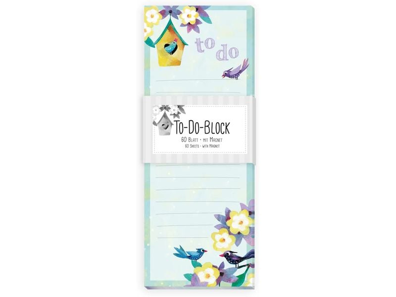 Grätz Carnet de notes ToDo oiseaux 8 x 21 cm