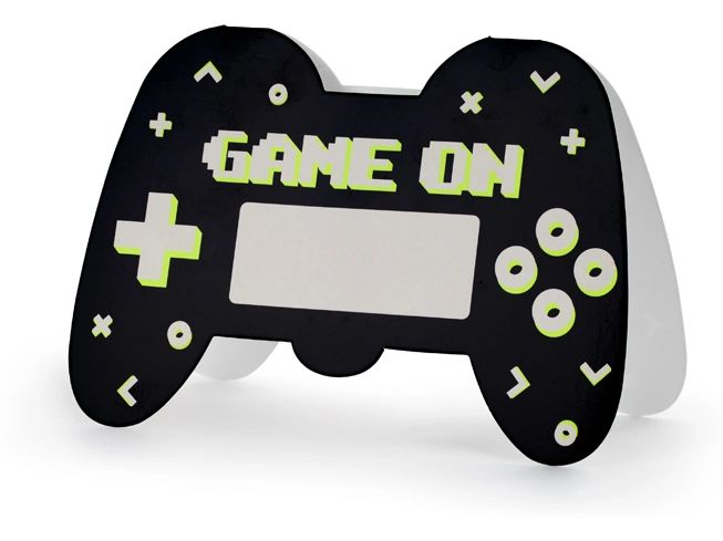 Partydeco Carte d’invitation Contrôleur de jeu mix, 6 pièces