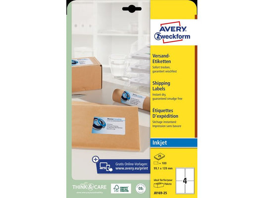 Avery Zweckform Étiquettes d’expédition J8169 99.1 x 139 mm