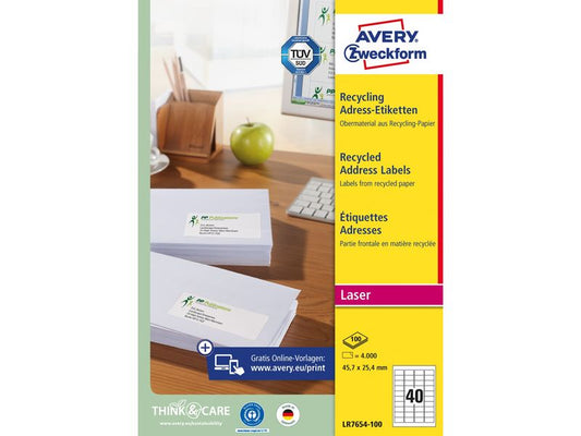 Avery Zweckform Étiquettes d’adresse 45.7 x 25.4 mm, 100 feuille