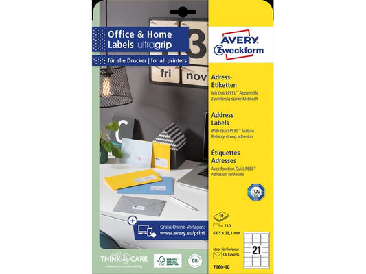 Avery Zweckform Étiquettes d’information Set Ø 63.5 x 38.1 mm, 10 fiches