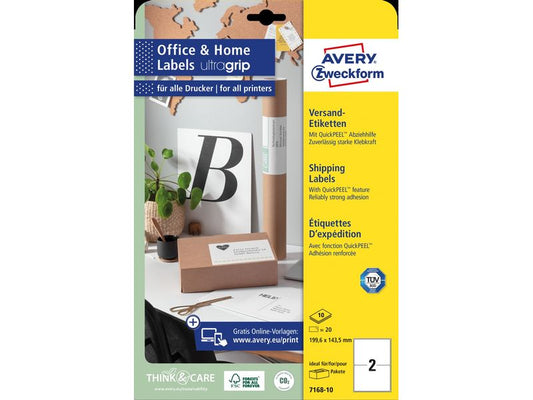 Avery Zweckform Étiquettes d’information Set Ø 199.6 x 143.5 mm, 10 fiches