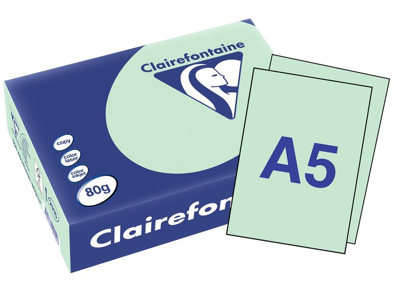 Clairefontaine Papier pour photocopie Trophée A5, vert clair, 80 gm2, 500 feuilles
