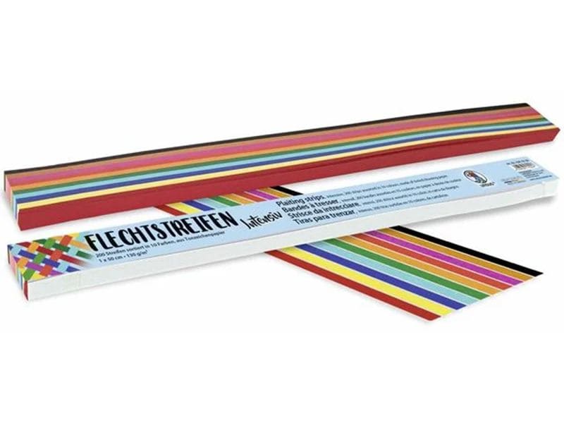 URSUS Papier de bricolage Bandes de tresses 1 x 50 cm, 200 pièces, Multicolore
