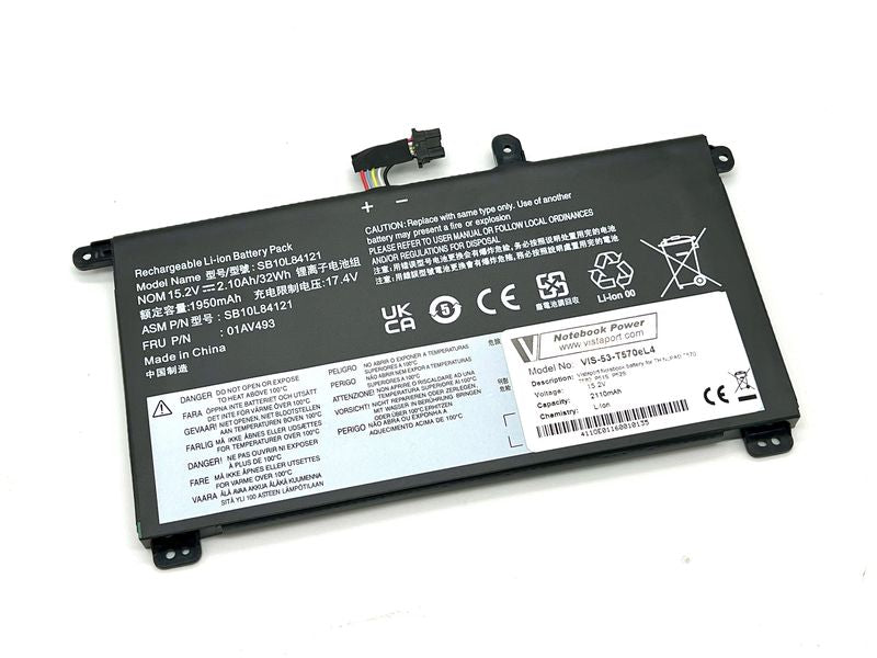 Vistaport Batterie für Lenovo ThinkPad P51/52s, T570, T580