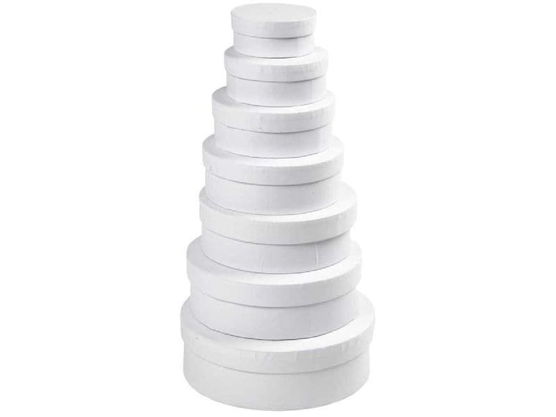 Creativ Company Boîte en carton Blanc, 7 pièces
