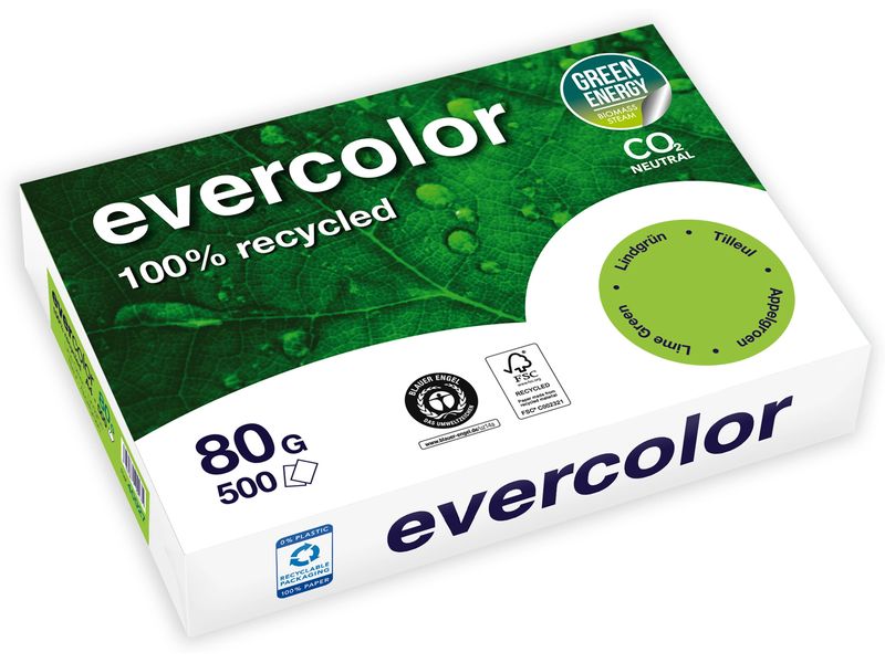 Clairefontaine Papier pour photocopie Evercolor A4, Vert tilleul, 80 g/m²,500 Blatt