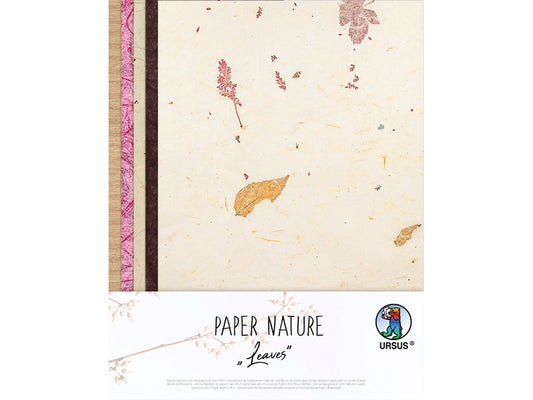 URSUS Papier de bricolage Nature Leaves 23 x 33 cm, 35 g/m²,  1 Pièce/s, Multicolore