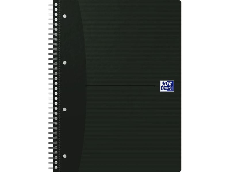 Oxford Carnet de notes Bloc-notes collège Essential, A4 +, À lignes, Noir