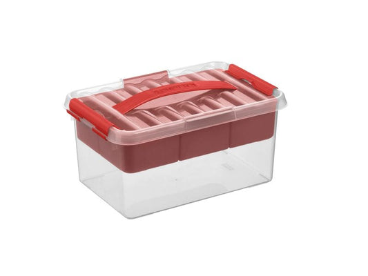 Sigma Home Boîte de rangement Q-Line Rouge, Volumes: 6 l