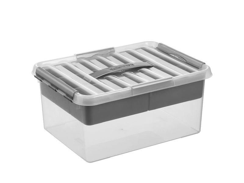 Sigma Home Boîte de rangement Q-Line Gris, Volumes: 15 l