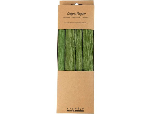 Creativ Company Papier crêpe 4 rouleaux 25 x 60 cm, vert