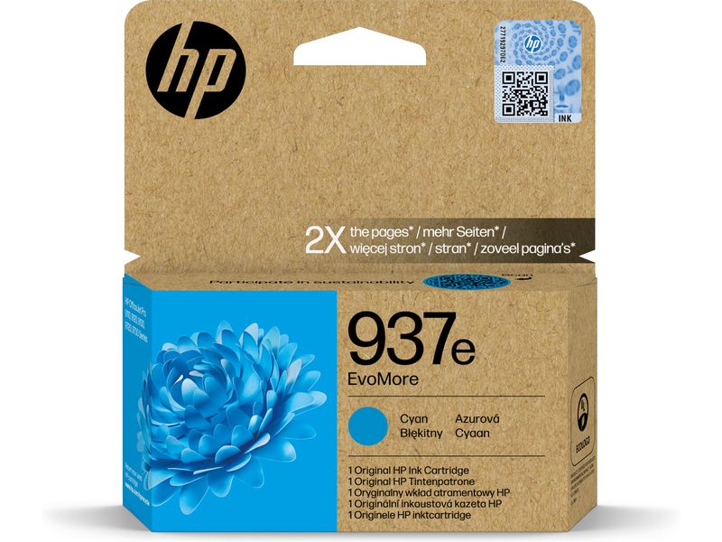 HP Encre N° 937e (4S6W6NE) Cyan
