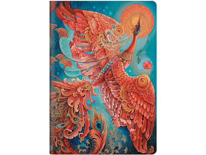 Paperblanks Carnet de notes Oiseaux de la chance A5, réglés, bleu / rouge