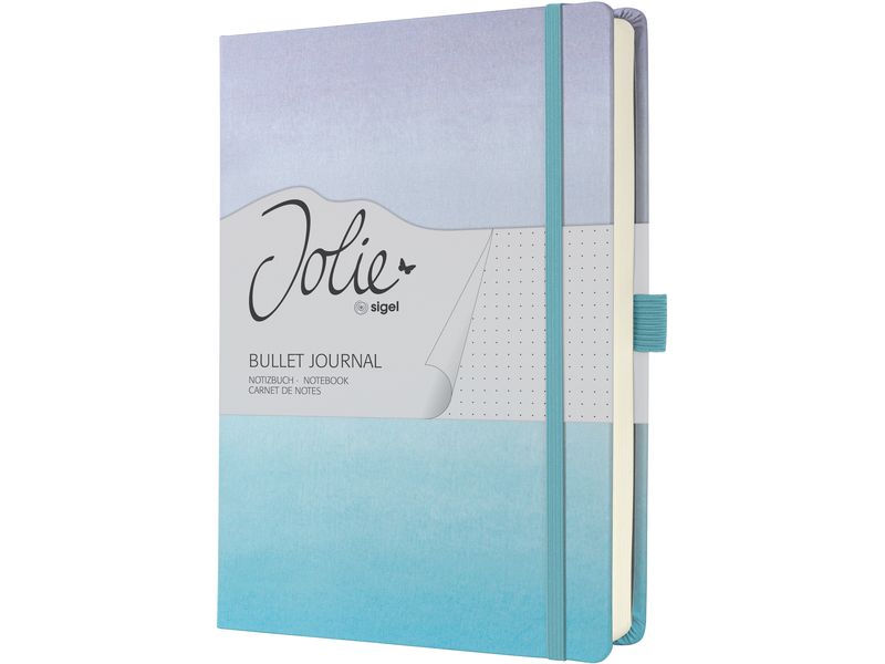 Jolie Bloc-notes Journal HC A5, Pois Règle, gradient Sky