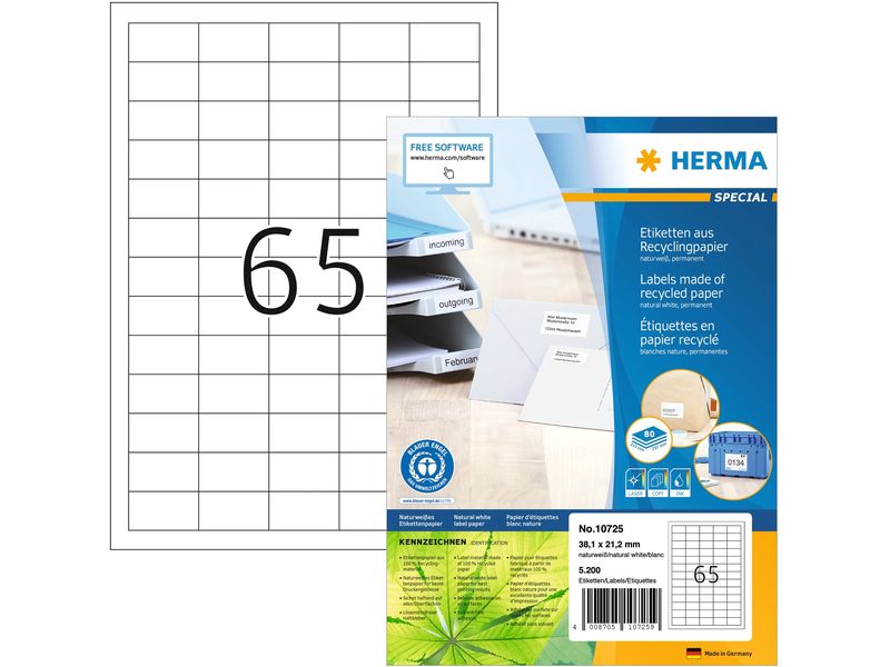 HERMA Étiquettes universelles 38.1 x 21.2 mm, 80 feuille