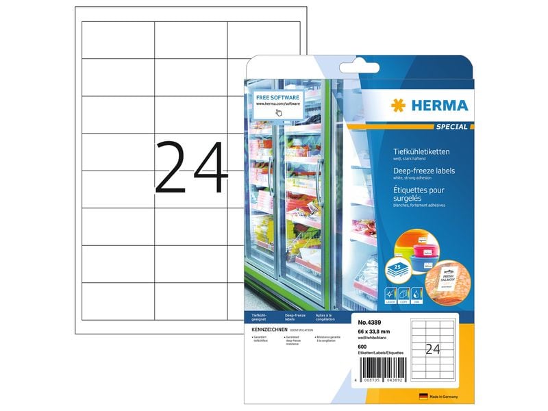 HERMA Étiquettes pour réfrigération 4389 66 x 33.8 mm