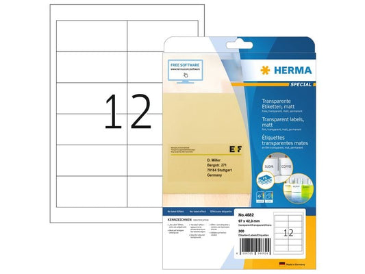 HERMA Etiquettes laser 9.7 x 4.23 cm, 300 étiquettes