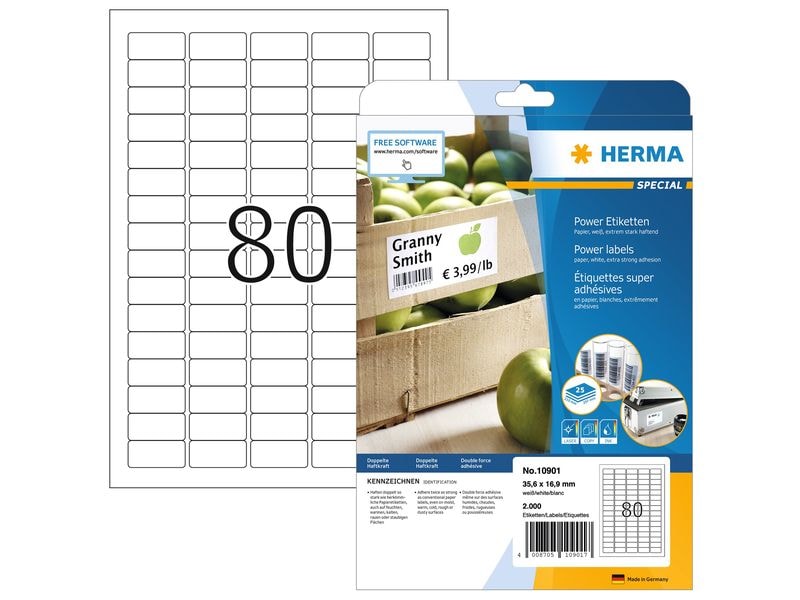 HERMA Étiquettes universelles Power 10901 35.6 x 16.9 mm