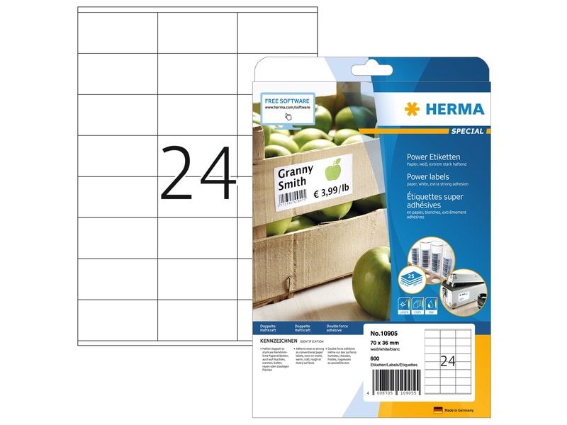 HERMA Étiquettes universelles Power 10905 70 x 36 mm