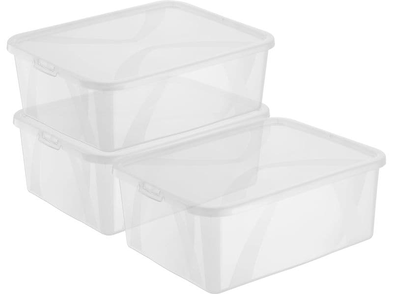Rotho Boîte de rangement ARCO Transparent, 3 pcs.