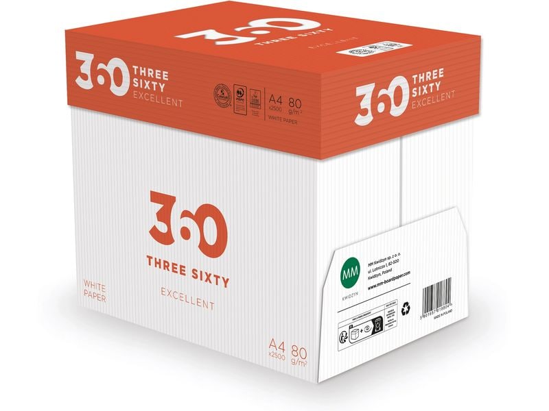 360 Papier pour photocopie Excellent A4, Extra-blanc, 80 g/m², 1 palette
