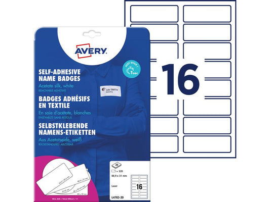 Avery Zweckform Étiquettes porte-noms 88.9 x 31 mm, 20 feuille