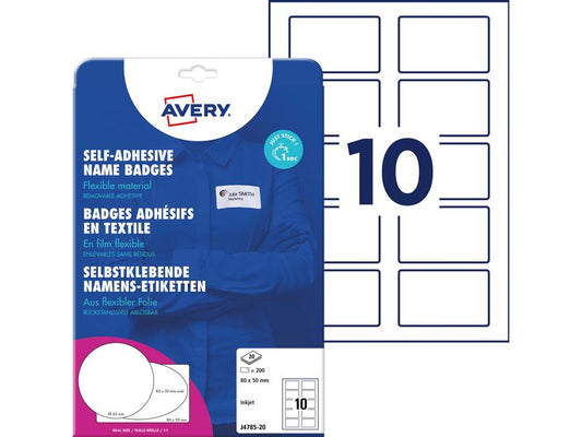 Avery Zweckform Étiquettes porte-noms 80 x 50 mm, 20 feuille