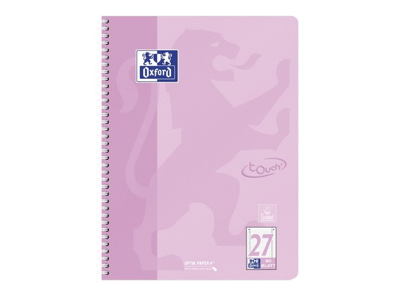 Oxford Carnet de notes 5 pièces A4 +, À lignes, couleurs assorties