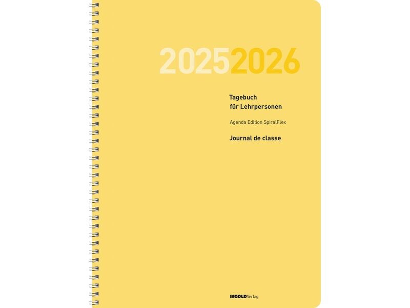 ingold-biwa Agenda journalier Édition Spiral 2025/2026, Jaune