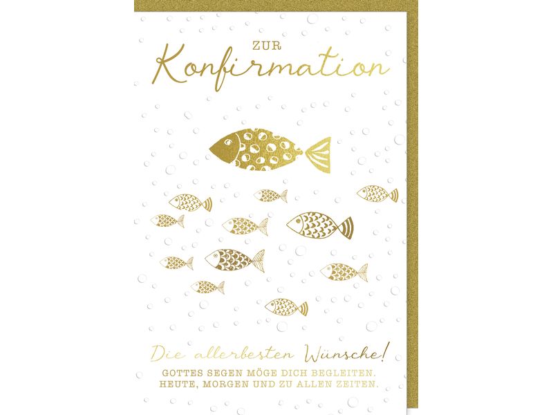 Braun + Company Carte de félicitations Poissons 11.5 x 17 cm