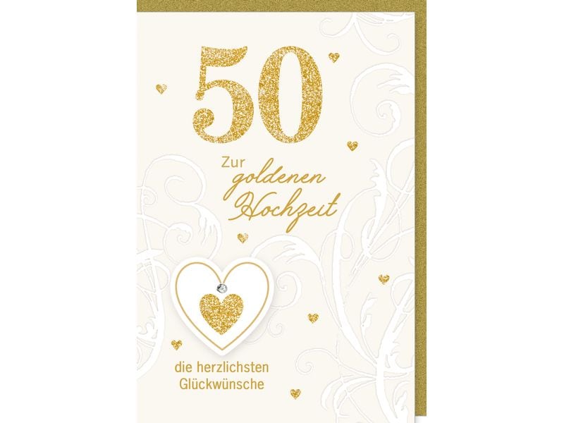 Braun + Company Carte de félicitations 50 Noces d'or 11.5 x 17 cm