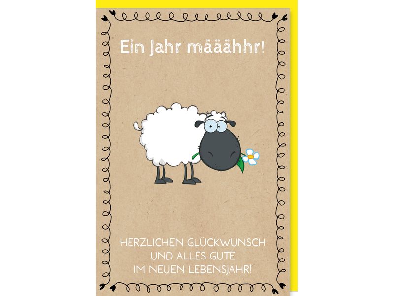 Braun + Company Carte de félicitations Mouton 11.5 x 17 cm