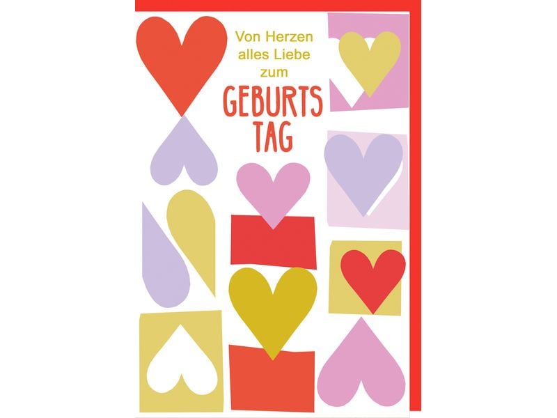 Braun + Company Carte de félicitations Coeurs 11.5 x 17 cm