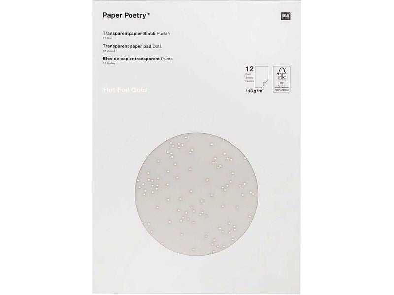 Rico Design Papier transparent Points A4, 113 g/m², 1 Pièce/s, Or