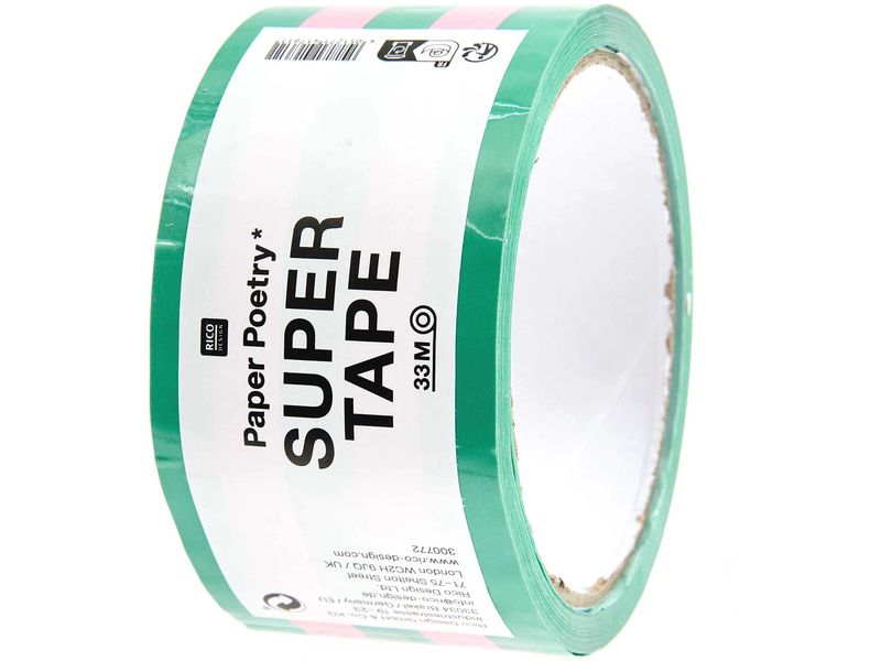 Rico Design Ruban adhésif Paper Poetry 0.5 mm x 33 m, Vert/Rose