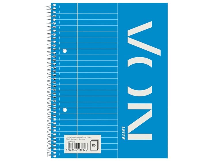 VON Bloc-notes A5 ligné, 80 feuilles, bleu, 5 pièces