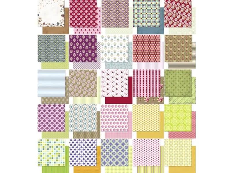 URSUS Papier de fantaisie Retro 30.5 x 30.5 cm, 190 g/m², 50 feuilles