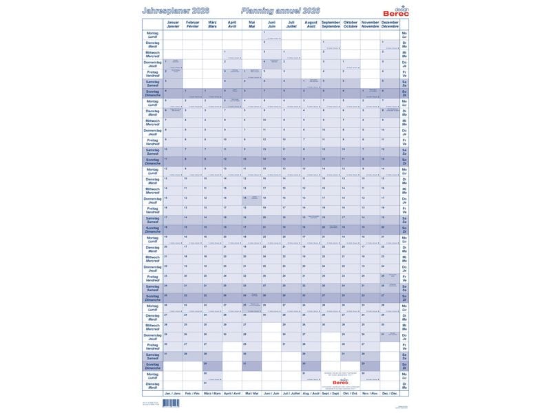Berec Pianificatore annuale en format vertical, laminé 2026