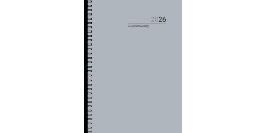 Simplex Agenda hebdomadaire Wire-O 16.9 x 24 cm, 2026, Gris argenté