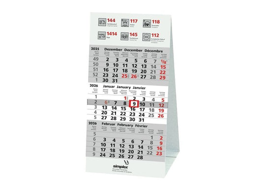 Simplex esposizione da tavolo per 3 mesi 95 x 20.2 cm, 2026