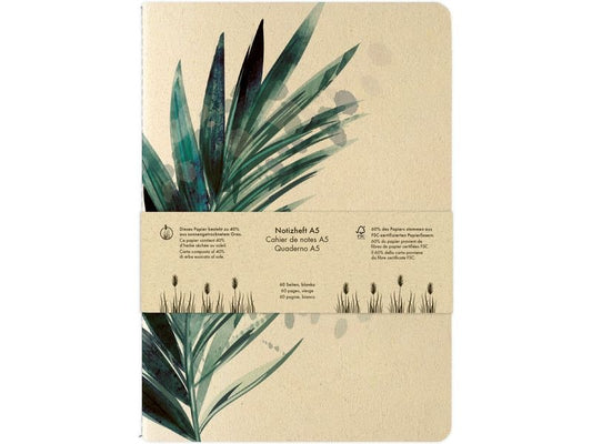 Natur Verlag Carnet de notes Feuille de palmier 14.8 x 21 cm, Vierge