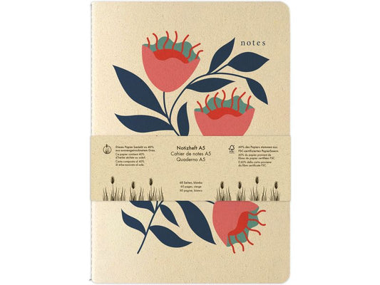Natur Verlag Carnet de notes Fleur bleue 14.8 x 21 cm, Vierge