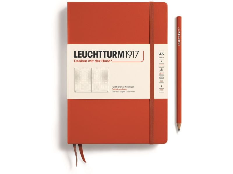 Leuchtturm Bloc-notes Medium A5, Pois, Rouge