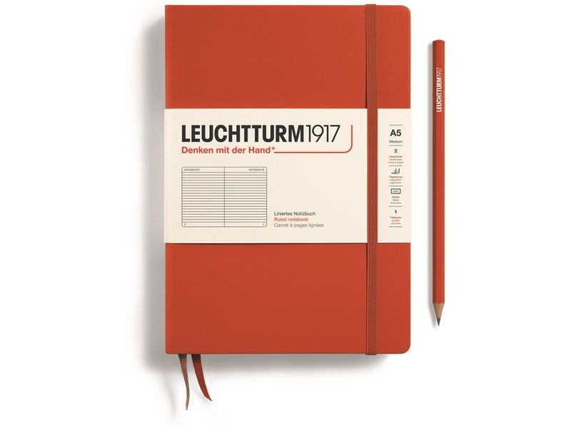Leuchtturm Bloc-notes Medium A5, À lignes, Rouge