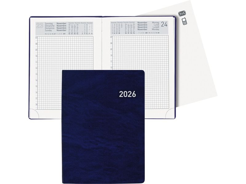 Biella Agenda de poche Technikus Bleu foncé, 10.1 x 14.2 cm
