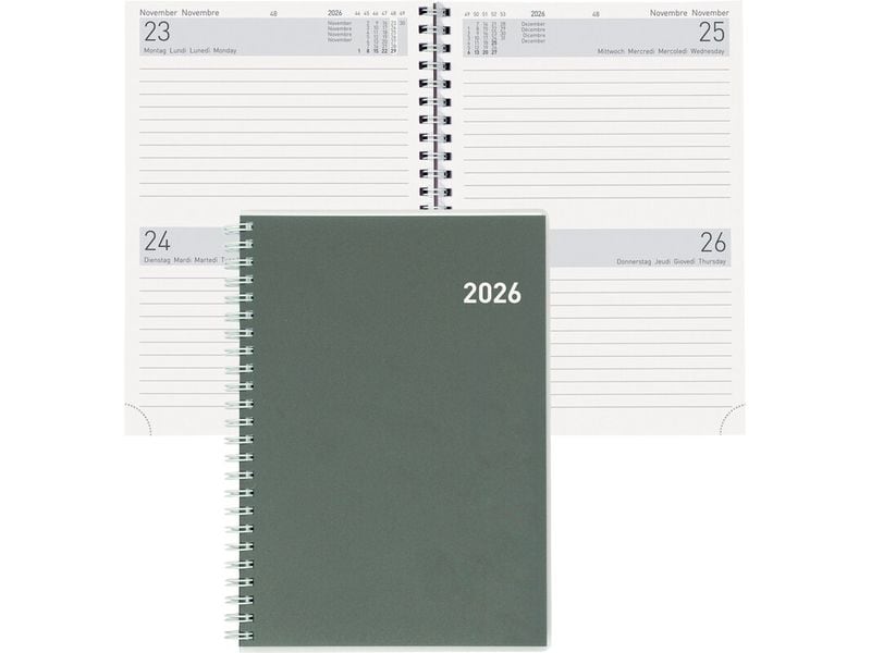 Biella Agenda commercial Bi Jour, Wire-O 2 T/1S, 14,5 x 20.5 cm
